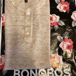 Bonobos Short Sleeve Linen Henley: NEW!